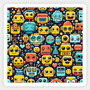 Robot Head Pattern Sticker